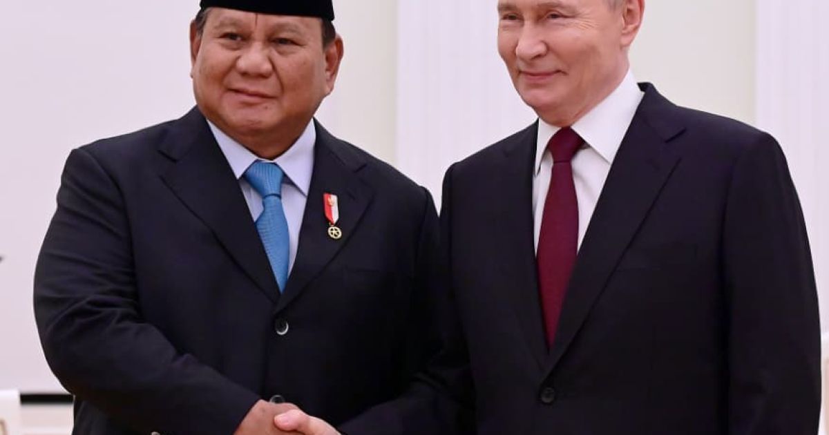 Indonesian President Prabowo Subianto (left) and Russian President Vladimir Putin met in Kremlin, Russia in April 2026 (Photo/file/Presidential Secretariat)